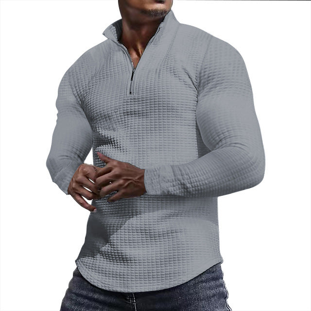 Herren Sportliches Langarmshirt mit strukturierter Oberfläche Aliams