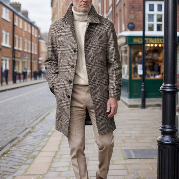 Herren klassischer Karomantel Aliams