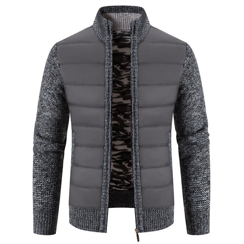 Herren hybride Steppjacke mit modischem Strickdesign Aliams
