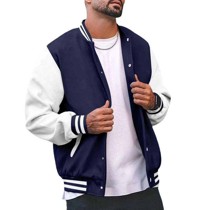 Herren sportliche Collegejacke mit traditionellem Schnitt und kontrastierenden Ärmeln Aliams