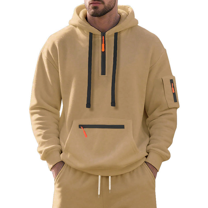 Herren sportlicher Hoodie mit funktionalem Reißverschluss Aliams