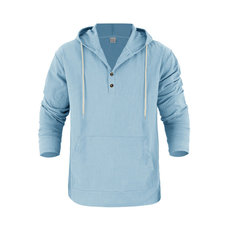 Herren Pullover mit Kapuze und Knopfleiste Aliams