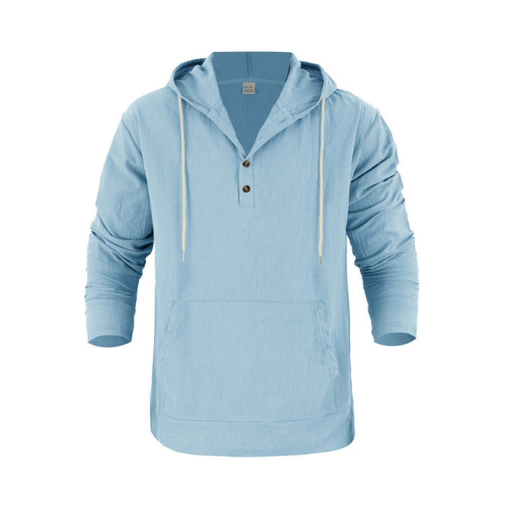 Herren Pullover mit Kapuze und Knopfleiste Aliams