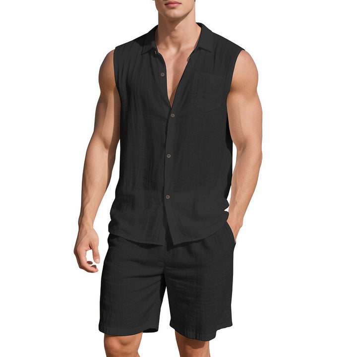 Herren ärmelloses Oberteil mit elastischen Shorts Aliams