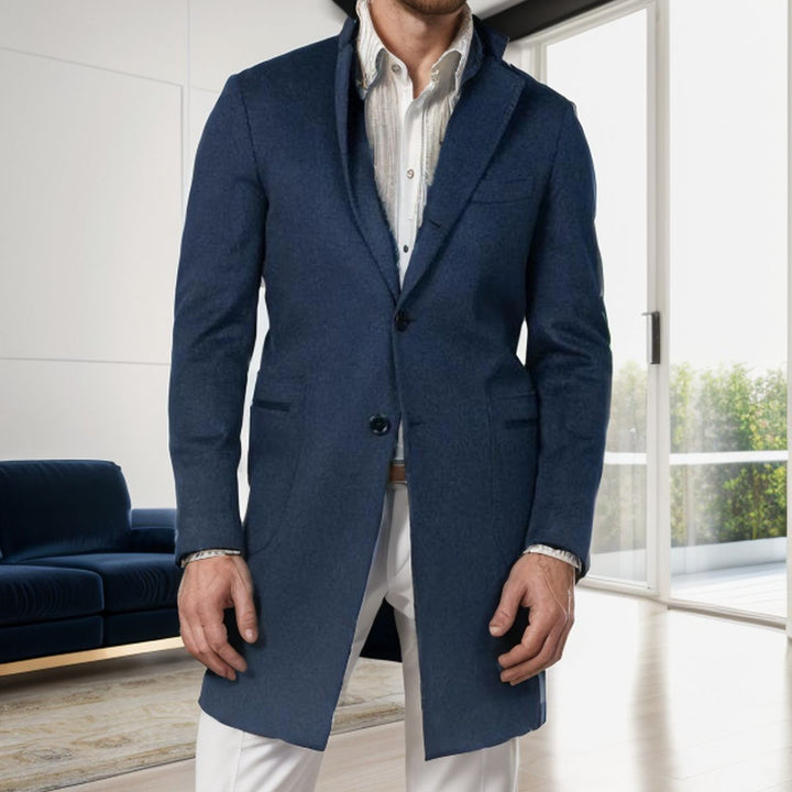 Herren eleganter Langmantel aus weichem Stoff Aliams