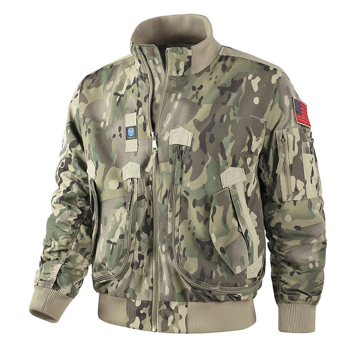 Herren Camouflage-Bomberjacke mit praktischen Taschen und wärmendem Innenfutter Aliams