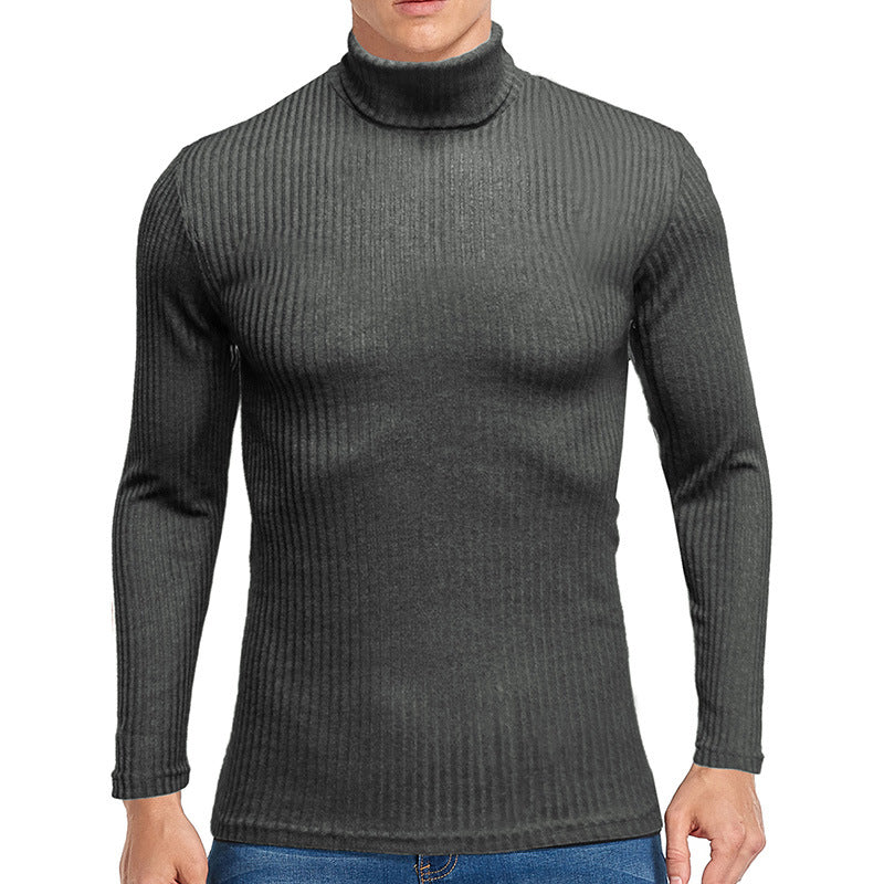 Herren feiner Rollkragenpullover aus strukturiertem Strick Aliams