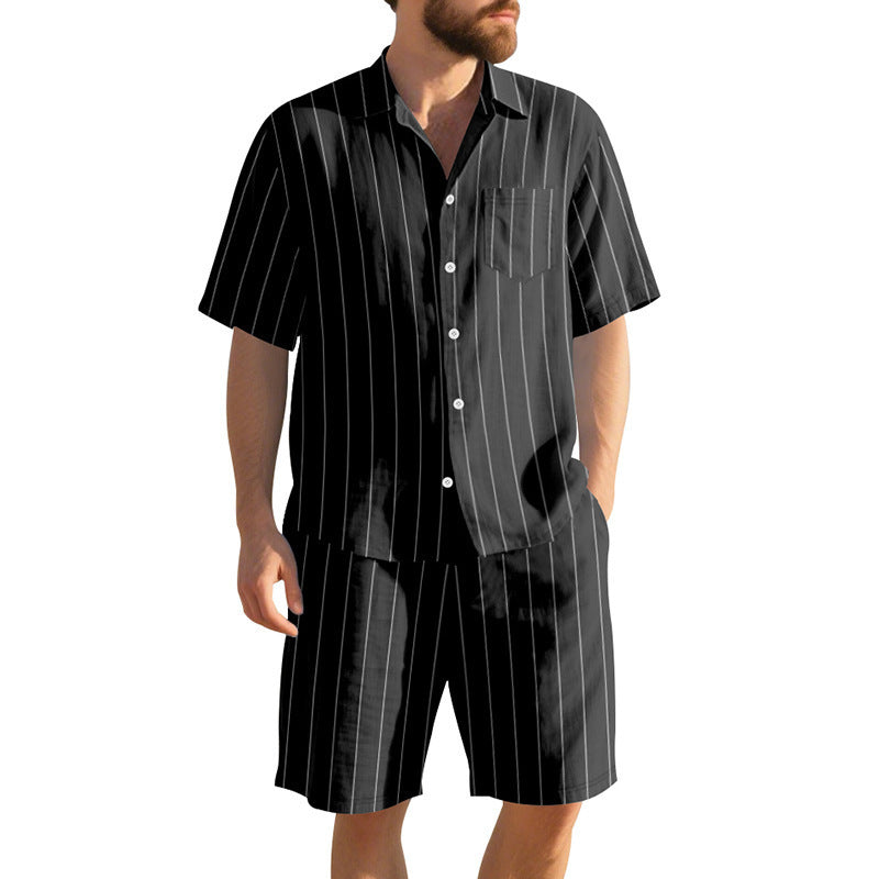 Herren Pyjama-Set mit elegantem Streifenmuster Aliams