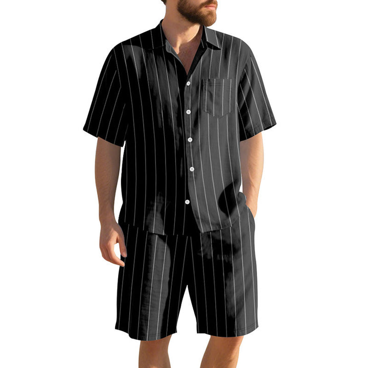 Herren Pyjama-Set mit elegantem Streifenmuster Aliams