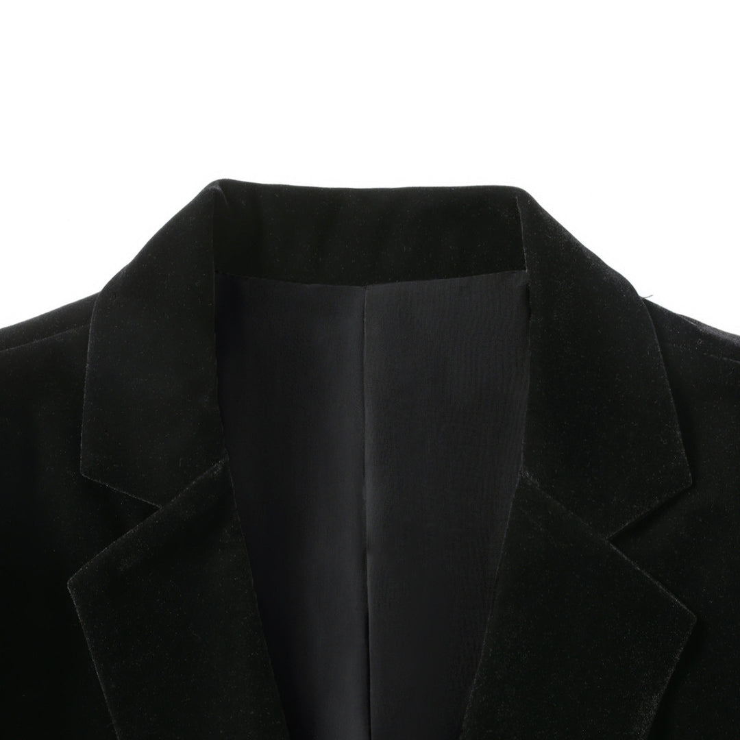 Herren eleganter Samtblazer mit feinen Details Aliams