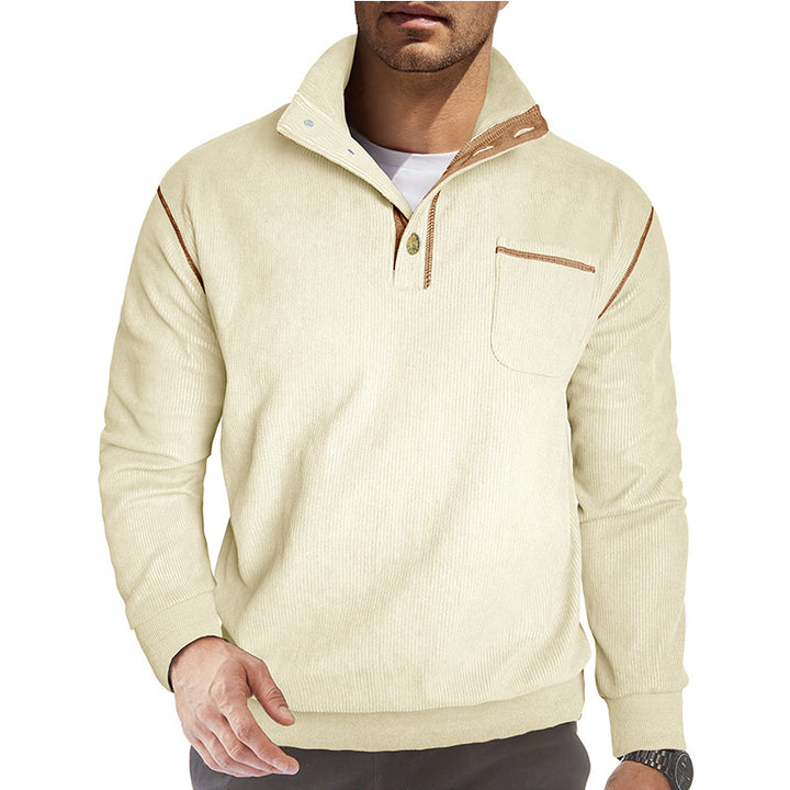 Herren Stepppullover mit modernem Kragen Aliams