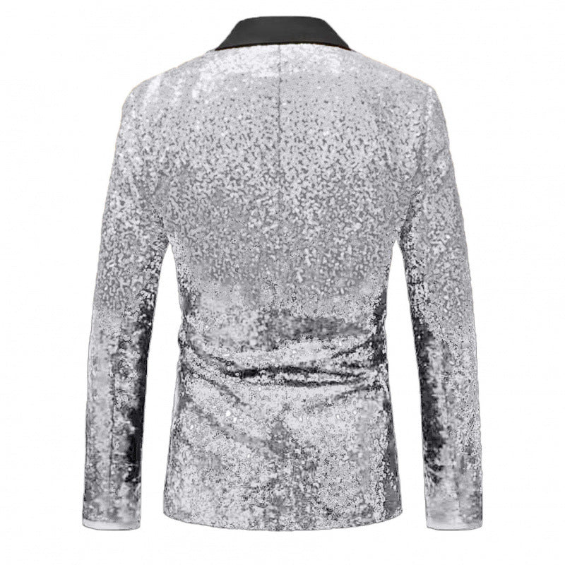 Herren Glamouröser Paillettenblazer mit elegantem Revers und modernem Schnitt Aliams