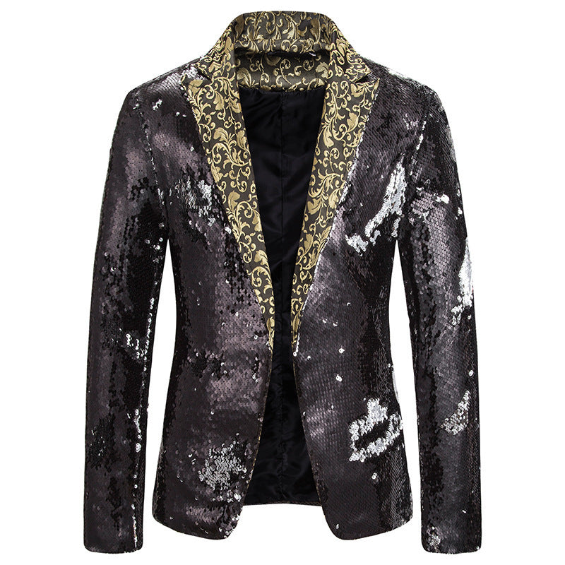 Herren extravagante Pailletten-Blazerjacke Aliams