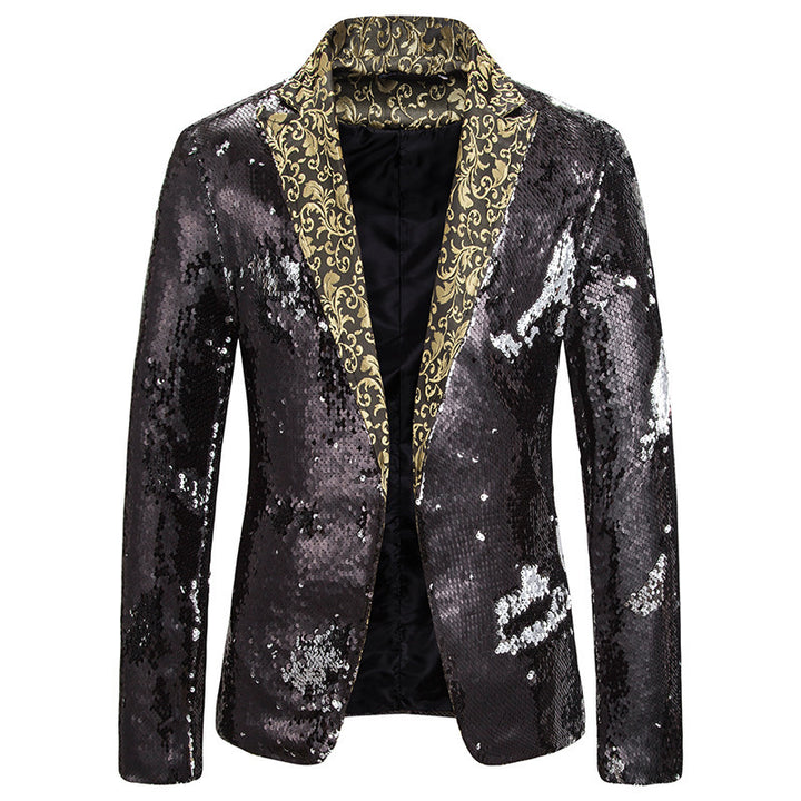 Herren extravagante Pailletten-Blazerjacke Aliams