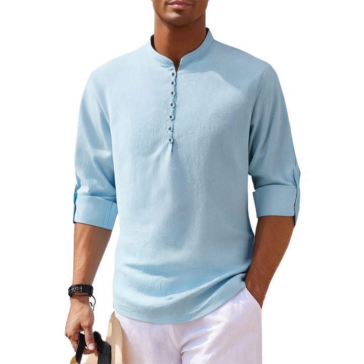 Herren Hemd mit modernen Knöpfen und praktischen hochgerollten Ärmeln Aliams