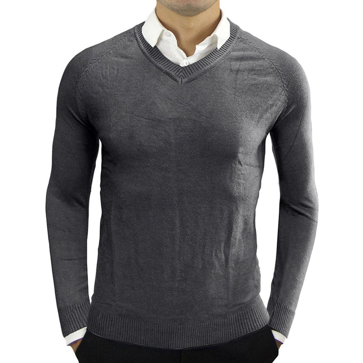 Herren eleganter V-Ausschnitt Pullover aus weichem Strick Aliams
