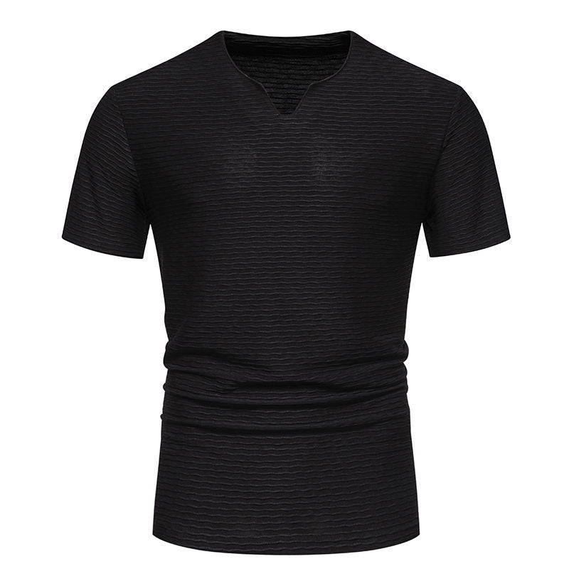 Herren V-Ausschnitt T-Shirt mit strukturiertem Design Aliams
