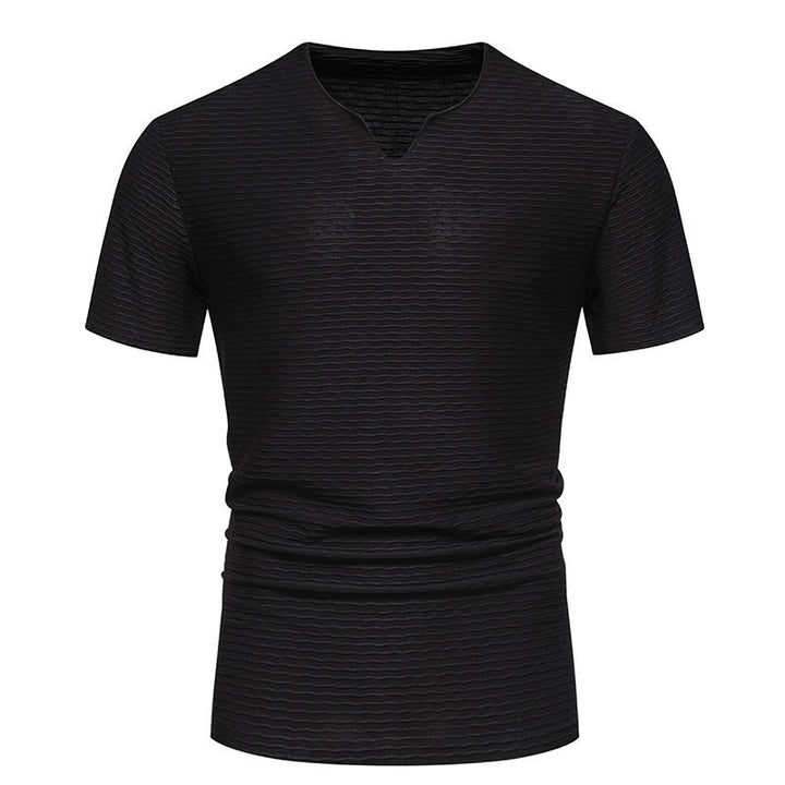 Herren V-Ausschnitt T-Shirt mit strukturiertem Design Aliams