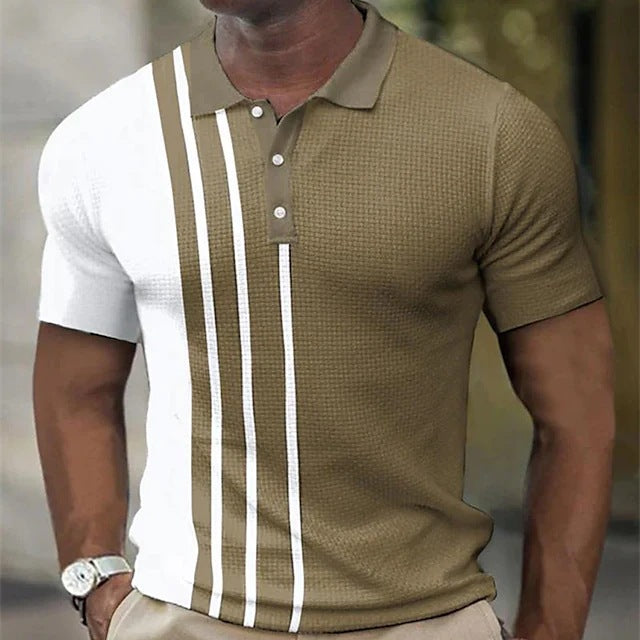 Herren Poloshirt mit modernem Strukturdesign und sportlichen Akzenten Aliams