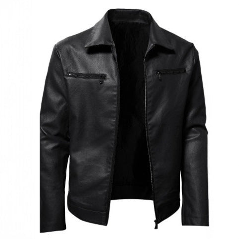 Herren Bikerjacke aus hochwertigem Leder mit modernen Reißverschlussdetail Aliams