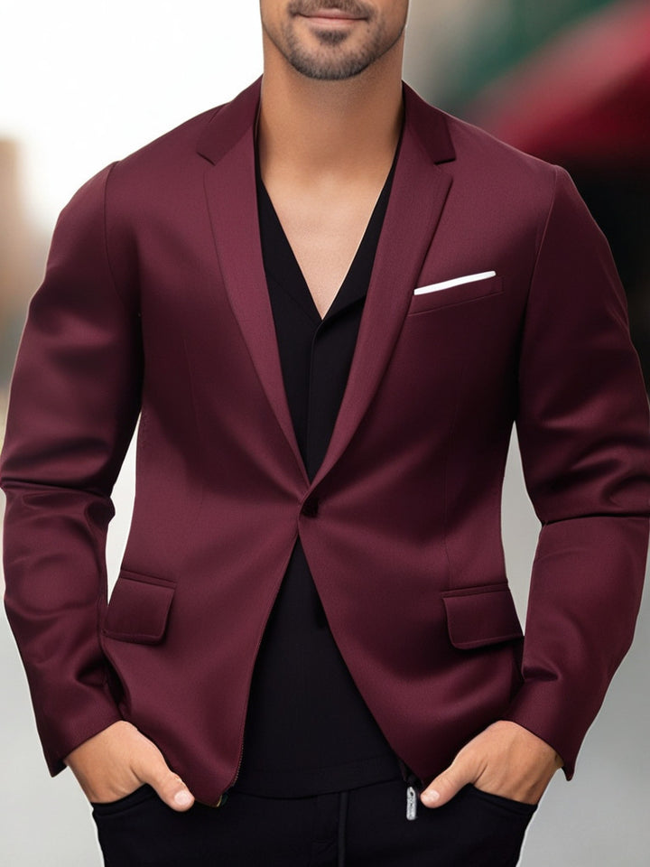 Herren eleganter und stilvoller Blazer mit farblich abgesetztem Revers Aliams