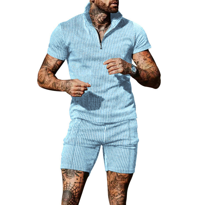 Herren Kurzarm-Overall mit Reißverschluss Aliams