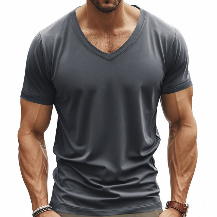 Herren V-Ausschnitt T-Shirt aus atmungsaktivem Funktionsmaterial Aliams 1754373690