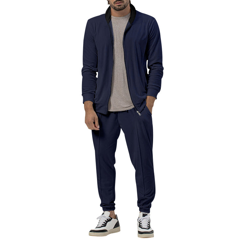 Herren sportliche Sweatjacke mit modernem Stehkragen und praktischen Taschen Aliams