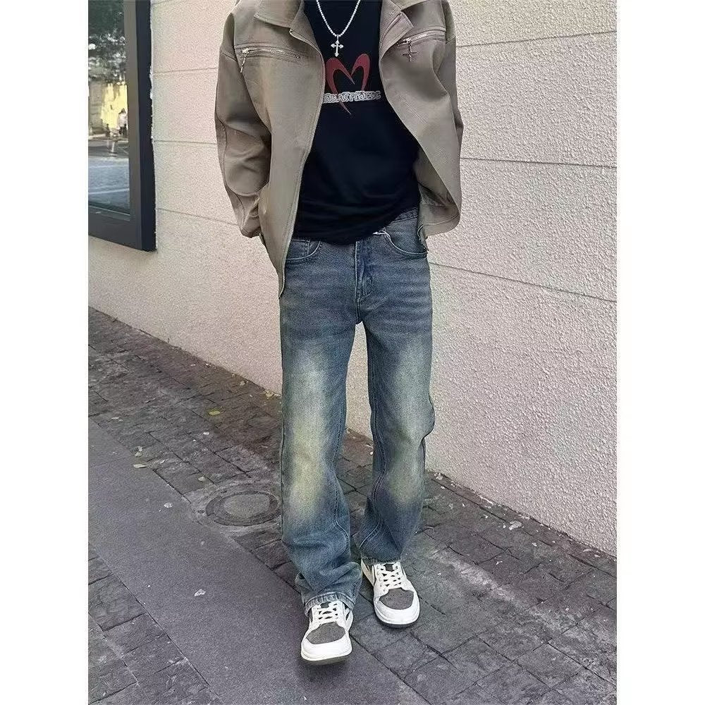 Herren High-Waist Jeans im Used-Look mit lässiger Passform Aliams