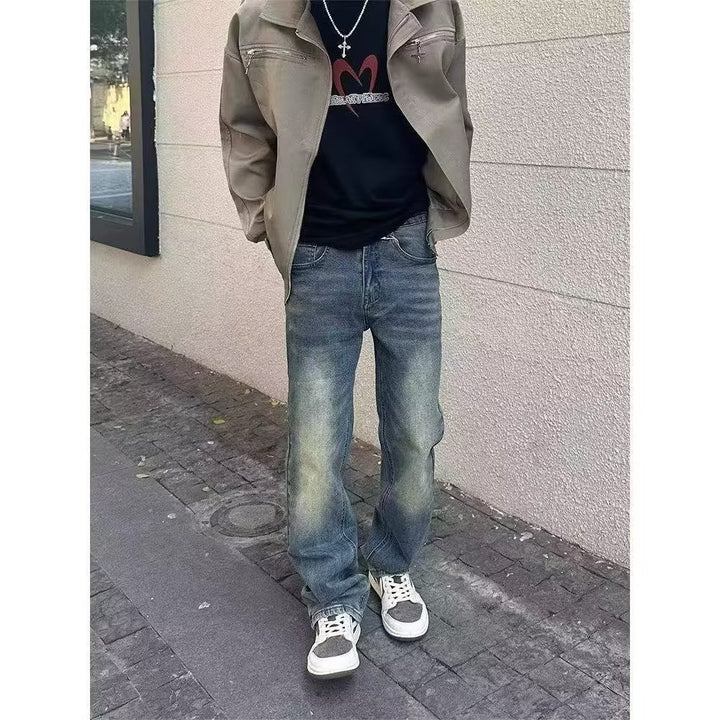 Herren High-Waist Jeans im Used-Look mit lässiger Passform Aliams