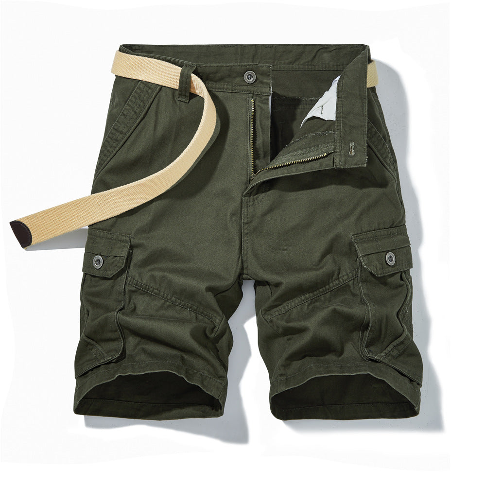 Herren funktionale Cargo-Shorts mit flexiblen Gürtelschlaufen und praktischen Seitentaschen Aliams