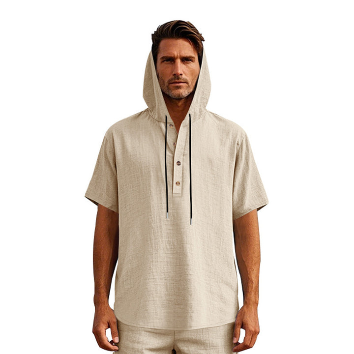 Herren Urbaner Kapuzenshirt mit Knopfleiste und atmungsaktivem Stoff Aliams