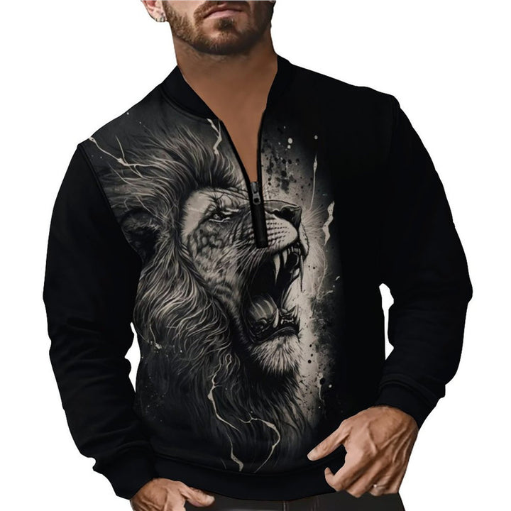 Herren Sweatshirt mit modischem Reißverschluss Aliams