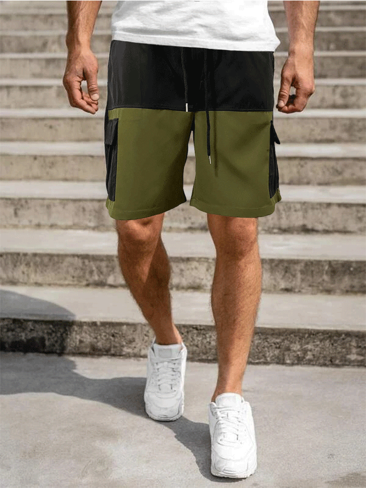 Herren Cargo-Shorts mit mehreren praktischen Taschen und elastischem Bund Aliams