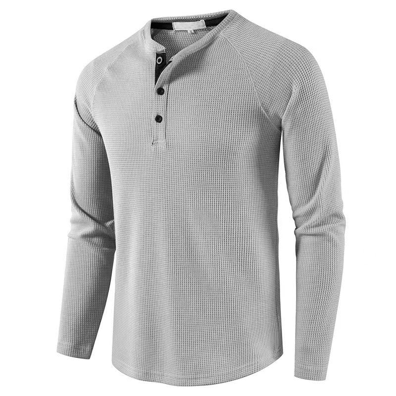 Herren elegantes Longsleeve mit Knopfleiste Aliams