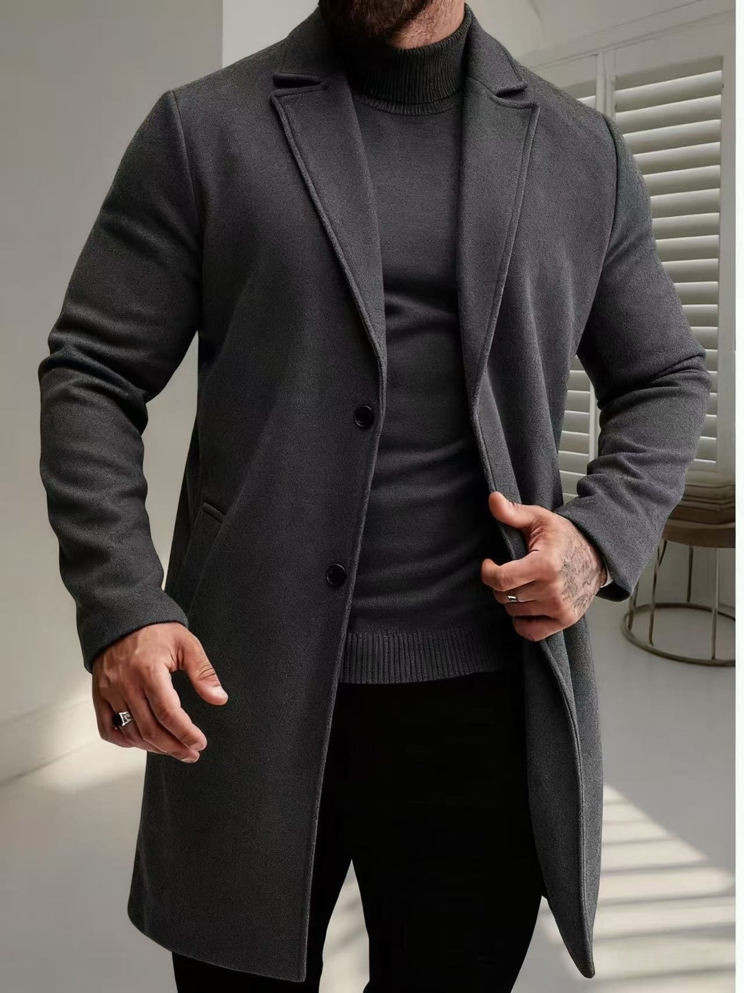 Herren eleganter Wollmantel Aliams