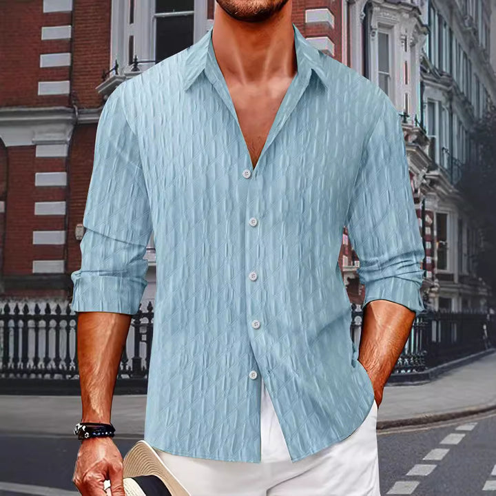 Herren Hemd mit gestepptem Muster Aliams