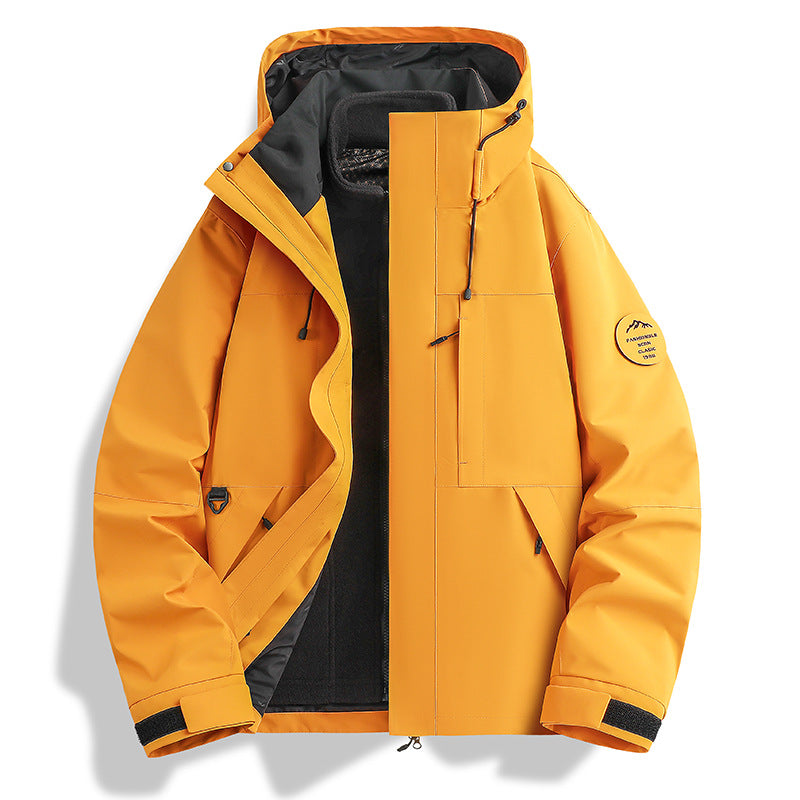 Herren funktionale Outdoorjacke mit verstellbarem Kapuzendesign Aliams