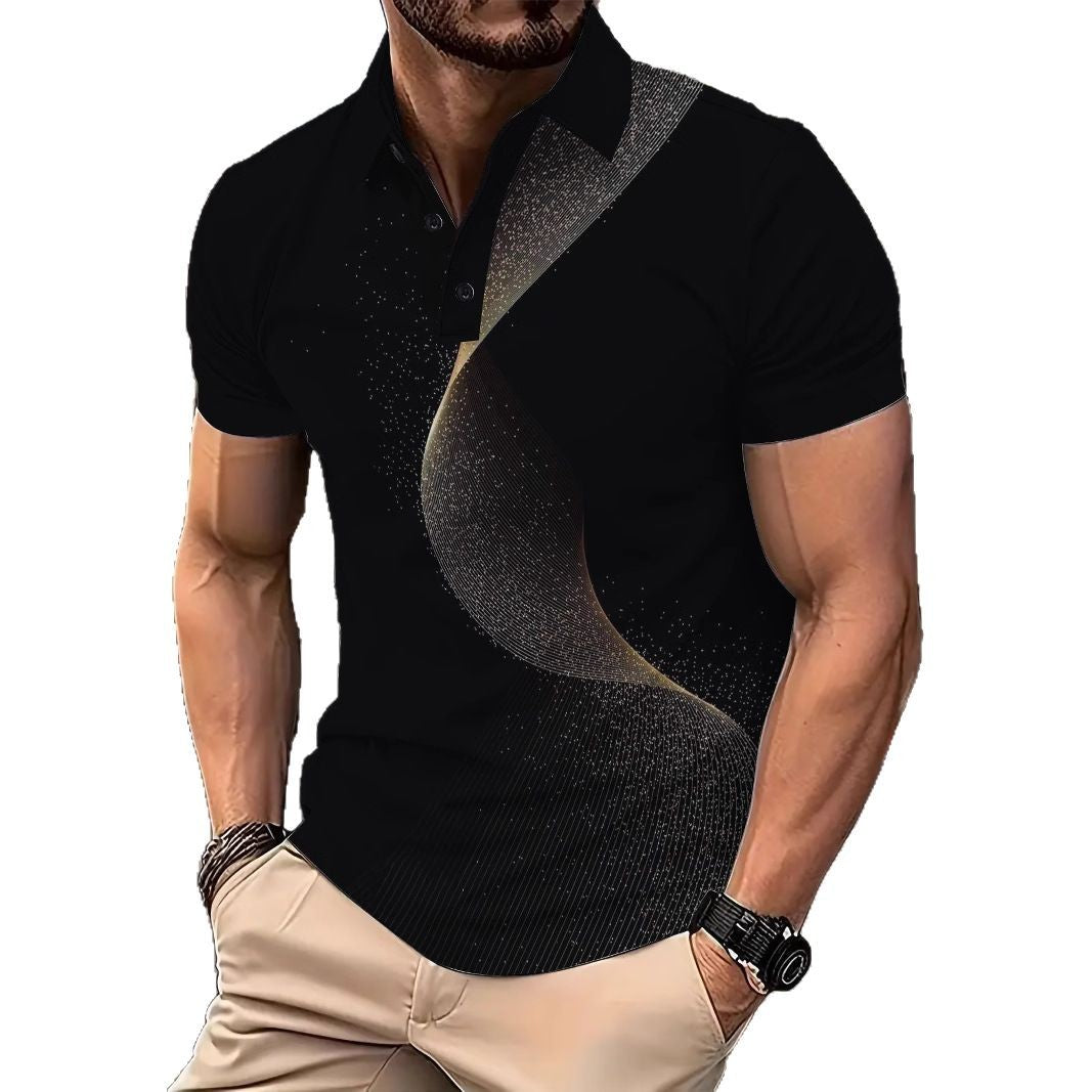 Herren Kurzarm Poloshirt mit stilvollem Grafikdesign Aliams