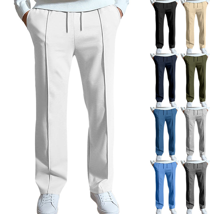 Herren Elegante Freizeithose mit bequemen Seitenstreifen und Gummizug Aliams