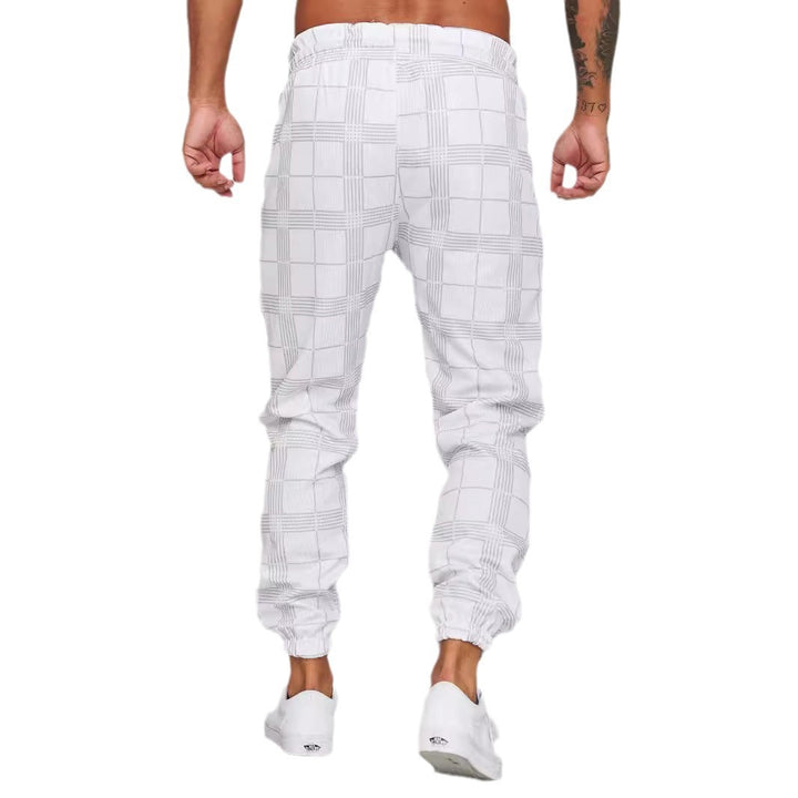 Herren Jogginghose mit modernen Karomuster und elastischem Bund Aliams
