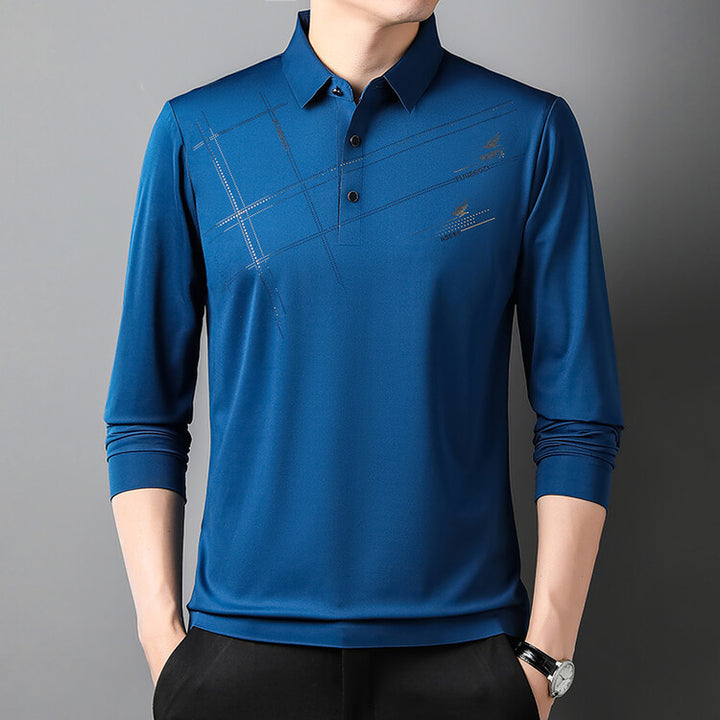 Herren Sportliches Langarm Poloshirt mit innovativem Design Aliams