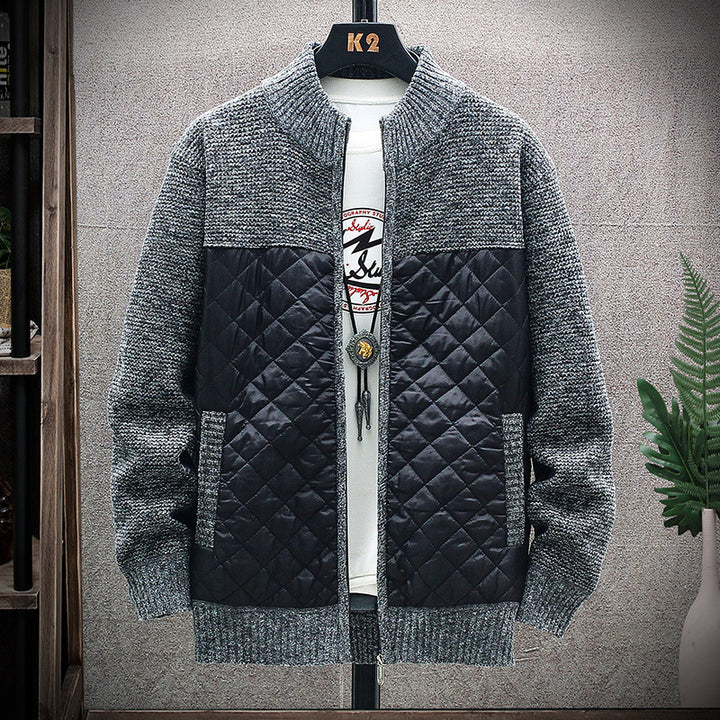 Herren Steppjacke mit Strickdetails und hohem Kragen Aliams