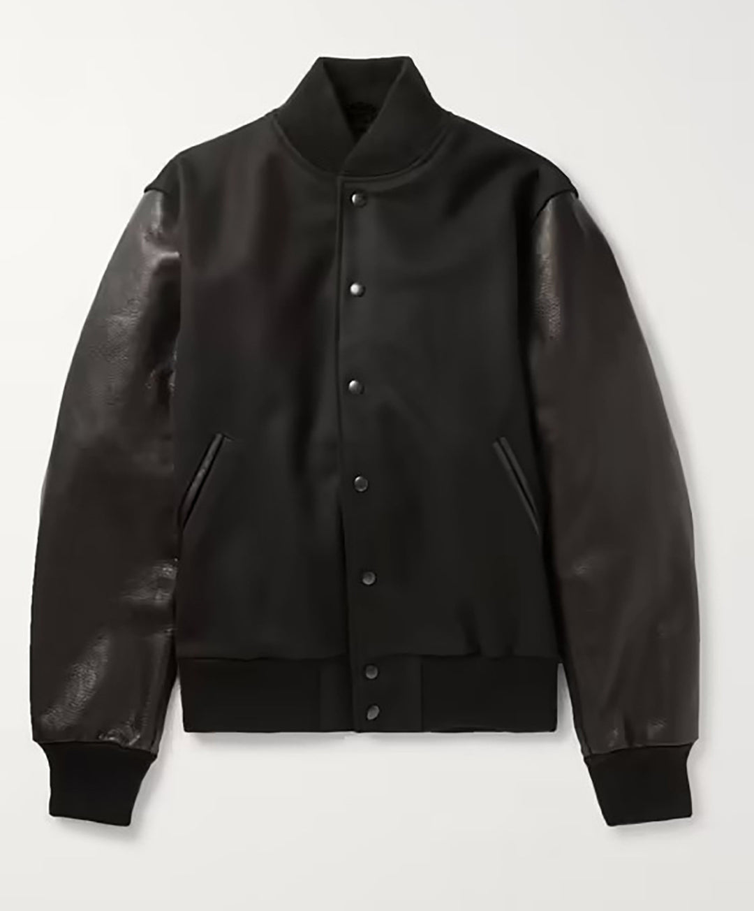 Herren stylische Collegejacke mit Lederärmeln Aliams