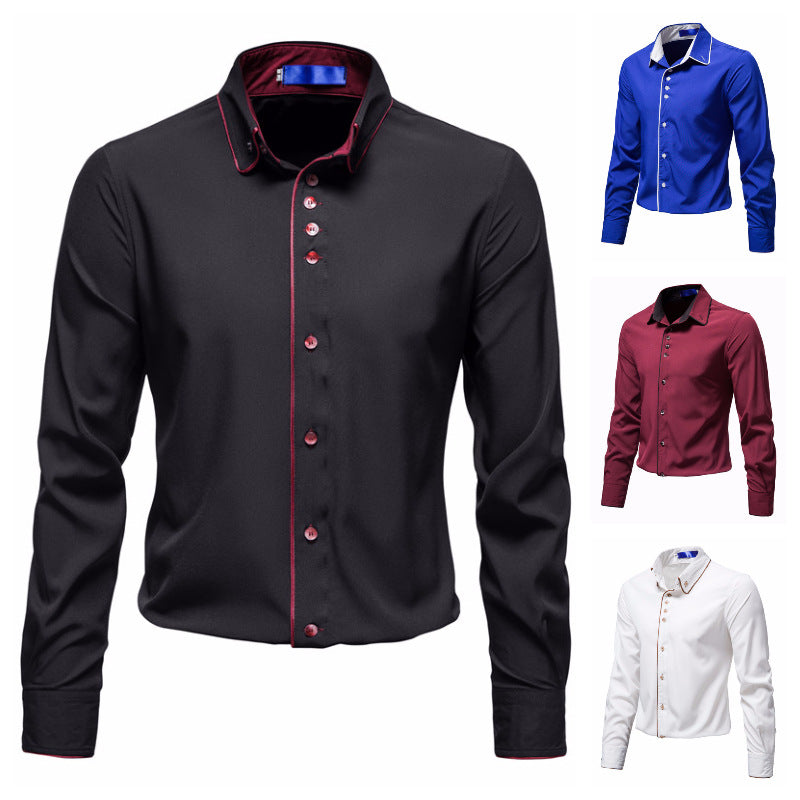 Herren Elegantes Hemd mit kontrastierenden Akzenten Aliams