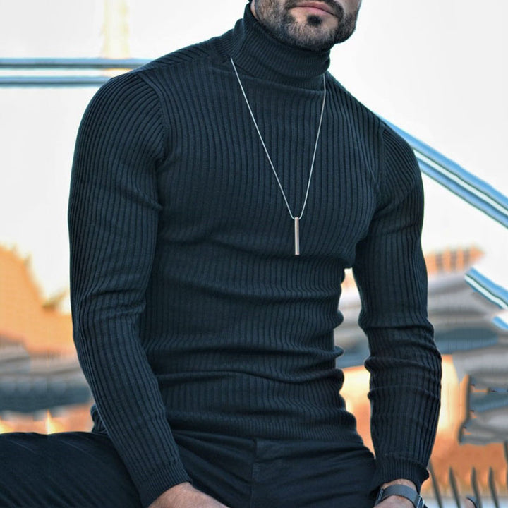 Herren Hochwertiger Rollkragenpullover mit strukturiertem Design Aliams