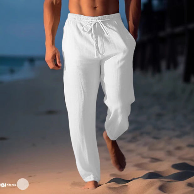 Herren entspannende Strandhose mit elastischem Bund und praktischen Taschen Aliams