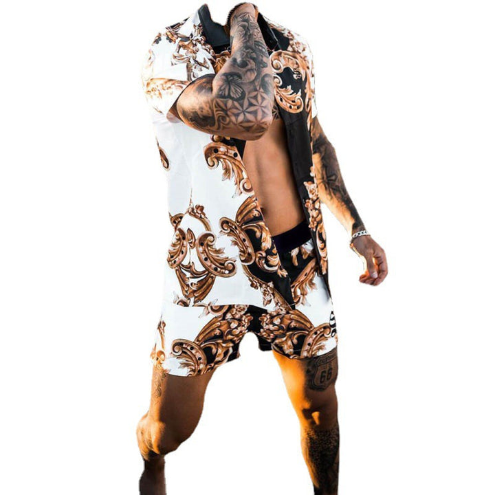 Herren Elegantes Kurzarm-T-Shirt und Shorts Set Aliams