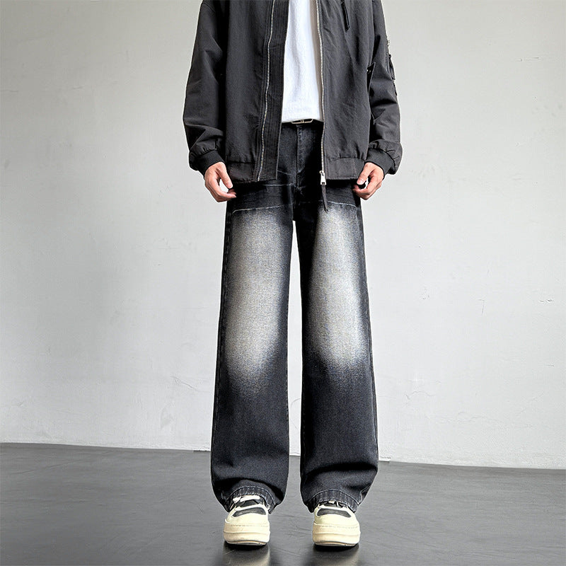 Herren weite Denim-Jeans mit einzigartiger Waschung Aliams