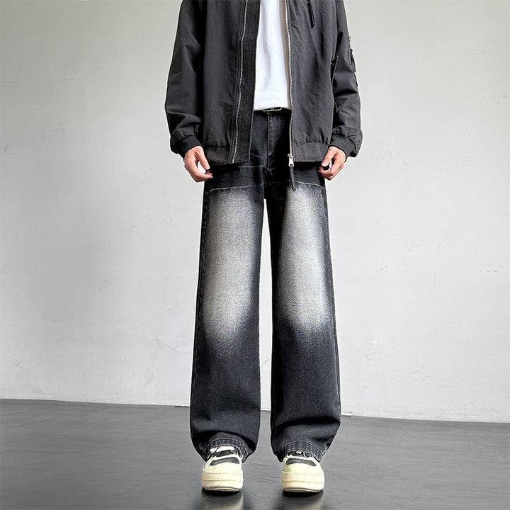 Herren weite Denim-Jeans mit einzigartiger Waschung Aliams